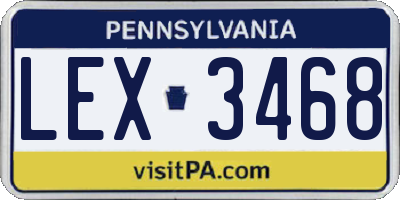 PA license plate LEX3468