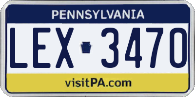PA license plate LEX3470