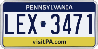 PA license plate LEX3471