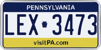 PA license plate LEX3473