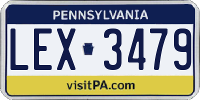 PA license plate LEX3479