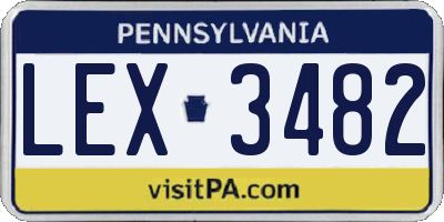 PA license plate LEX3482