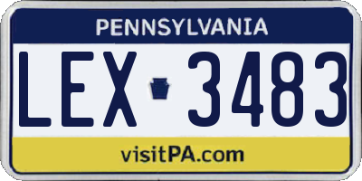 PA license plate LEX3483