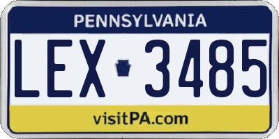 PA license plate LEX3485