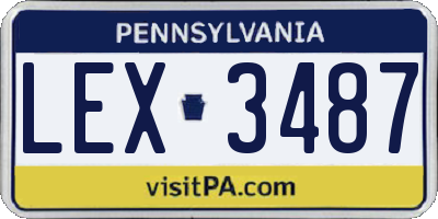 PA license plate LEX3487