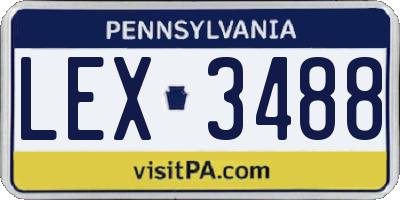 PA license plate LEX3488