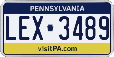 PA license plate LEX3489