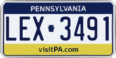 PA license plate LEX3491