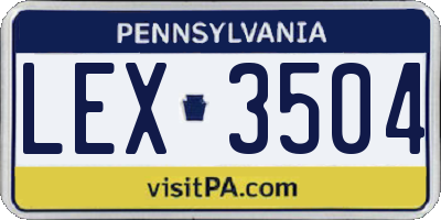 PA license plate LEX3504
