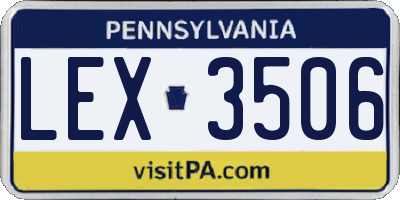 PA license plate LEX3506