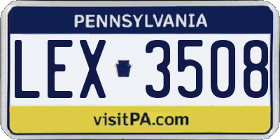 PA license plate LEX3508