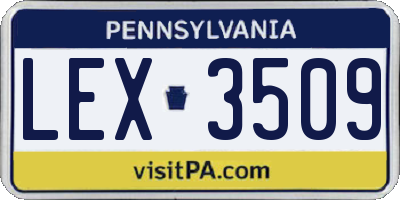 PA license plate LEX3509