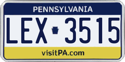 PA license plate LEX3515