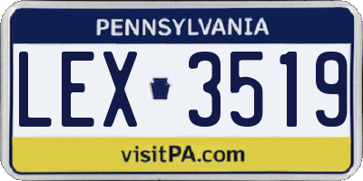 PA license plate LEX3519