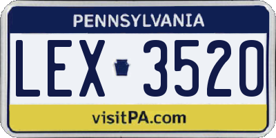 PA license plate LEX3520