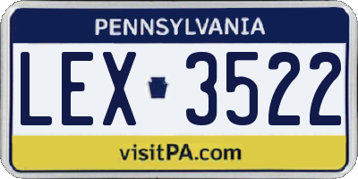 PA license plate LEX3522