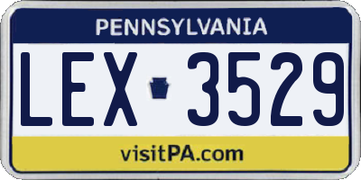 PA license plate LEX3529