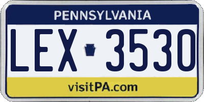 PA license plate LEX3530