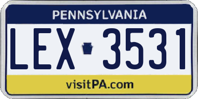 PA license plate LEX3531