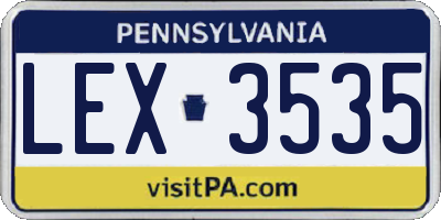 PA license plate LEX3535