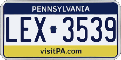 PA license plate LEX3539