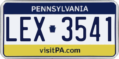 PA license plate LEX3541