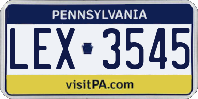 PA license plate LEX3545