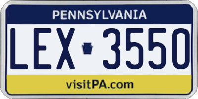 PA license plate LEX3550