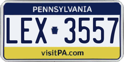 PA license plate LEX3557
