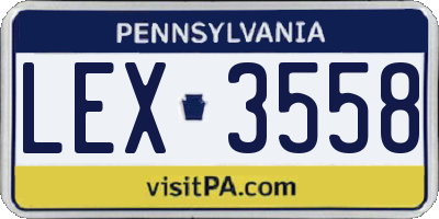 PA license plate LEX3558