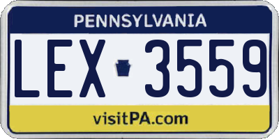 PA license plate LEX3559
