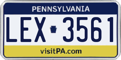 PA license plate LEX3561