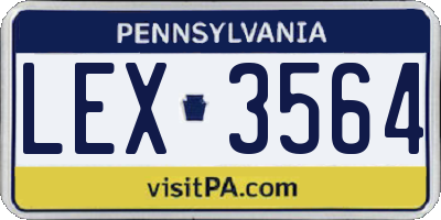 PA license plate LEX3564