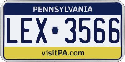 PA license plate LEX3566