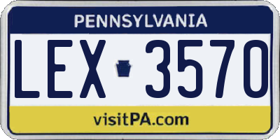 PA license plate LEX3570