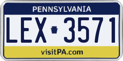 PA license plate LEX3571