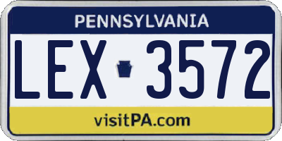 PA license plate LEX3572