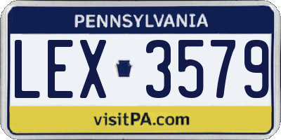 PA license plate LEX3579