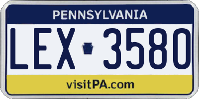 PA license plate LEX3580