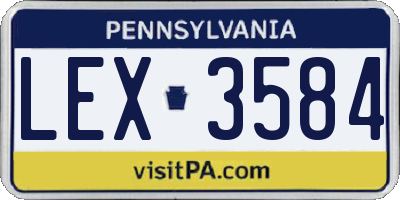 PA license plate LEX3584