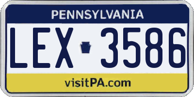PA license plate LEX3586