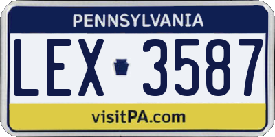 PA license plate LEX3587