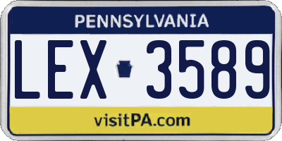 PA license plate LEX3589