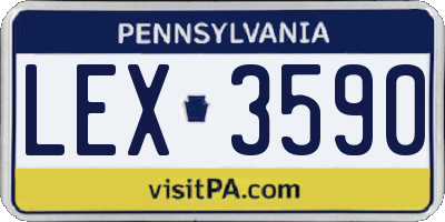 PA license plate LEX3590