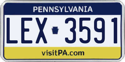 PA license plate LEX3591