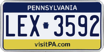 PA license plate LEX3592