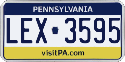 PA license plate LEX3595