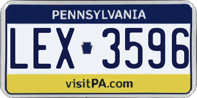 PA license plate LEX3596