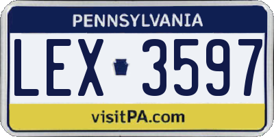 PA license plate LEX3597