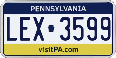 PA license plate LEX3599